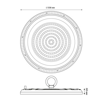 Промышленный купольный светильник  ULY-U37D-200W/6500K IP65 GREY